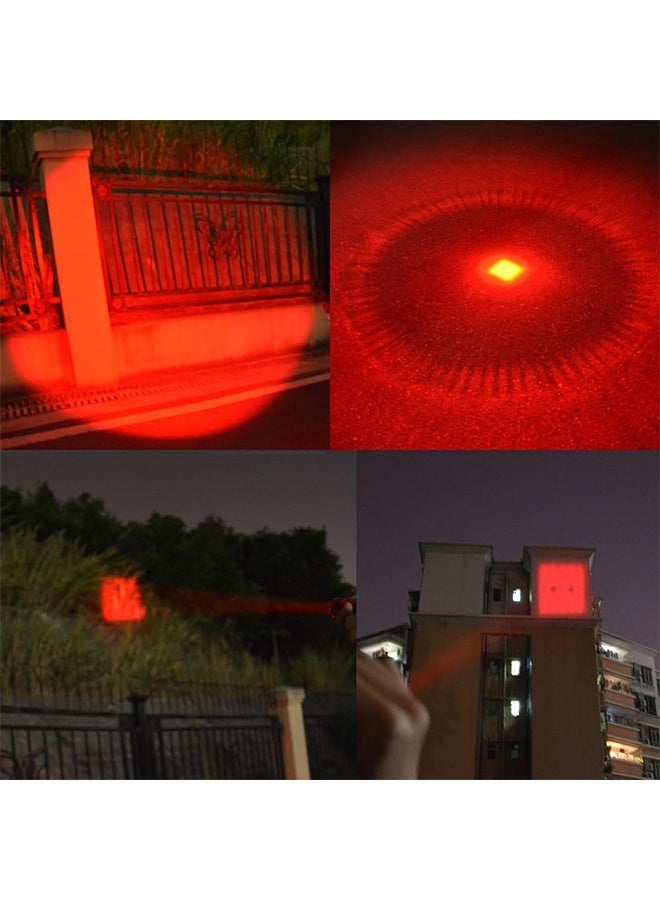مصباح LED أحمر عالي القوة 1، مصباح يدوي أحمر أحادي الوضع، مصباح يدوي أحمر ضوء أحمر لمصباح ضوء أحمر لعلم الفلك والطيران والمراقبة الليلية - Image 3